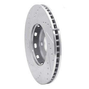 Toyota Venza Brake Rotor (1) - Front Right - R1 Concepts - Drilled & Slotted - Silver - `09-`15